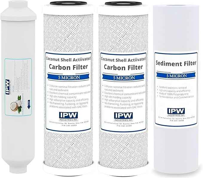 IPW Industries Inc Replacement Water Filters compatible with APEC™ WATER ROES-50, 5-Stage Reverse Osmosis System, 50 GPD (Set of 4)