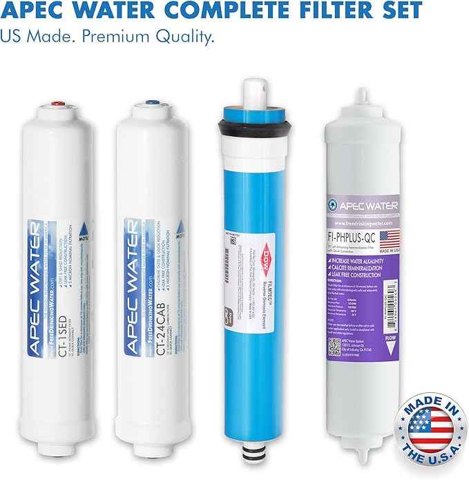 APEC Water Systems RO-CTOP-PH Alkaline Mineral Portable Countertop Reverse Osmosis Water Filter System PH+, Installation-Free, fits Most Standard Faucet