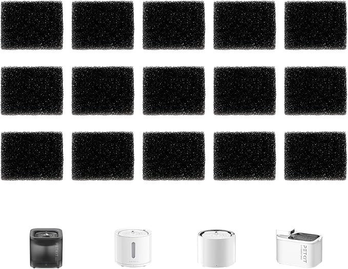 PETKIT Replaced Foam Filters for Eversweet Max/Eversweet 3 Pro/Solo 2/Solo SE Wireless Pump Pet Water Fountain,15 Pieces/Pack,Replacement Pump Filter
