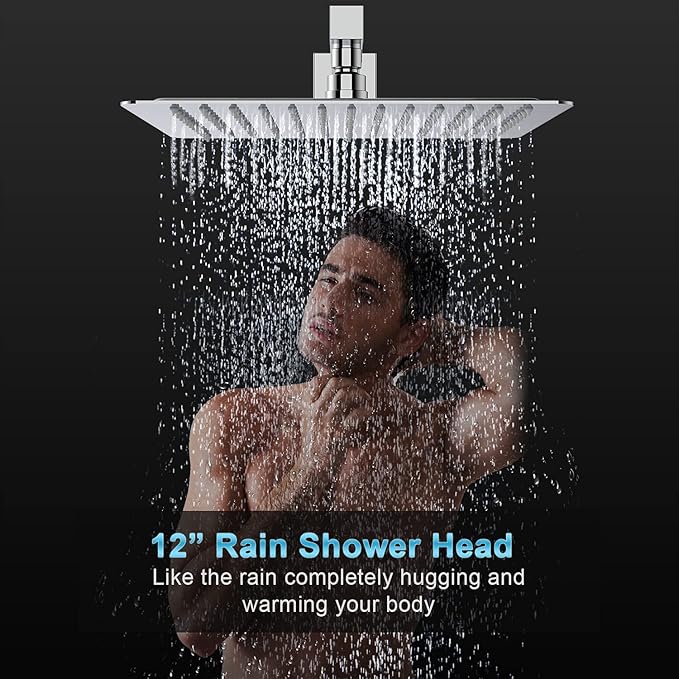 EMBATHER Shower System with Tub Spout, 10 Inches Tub Shower Faucet Set For Bathroom, High Pressure Rain Shower with Handheld Spray, Chrome (Contain Shower Valve and Trim kit)