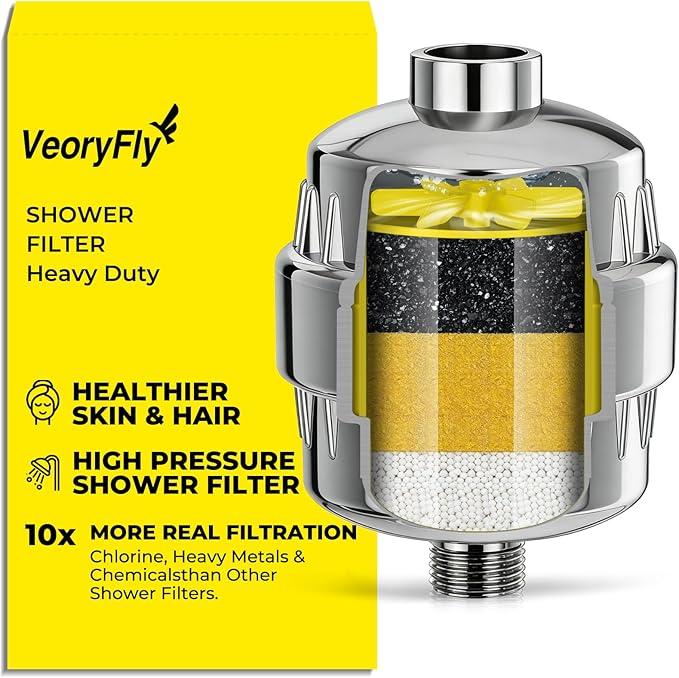 Heavy Duty Shower Filter 1 Pack - 99% Removes Chlorine, Fluoride, Heavy Metals & Hard Water Impurities - Healthier Skin & Softer Hair