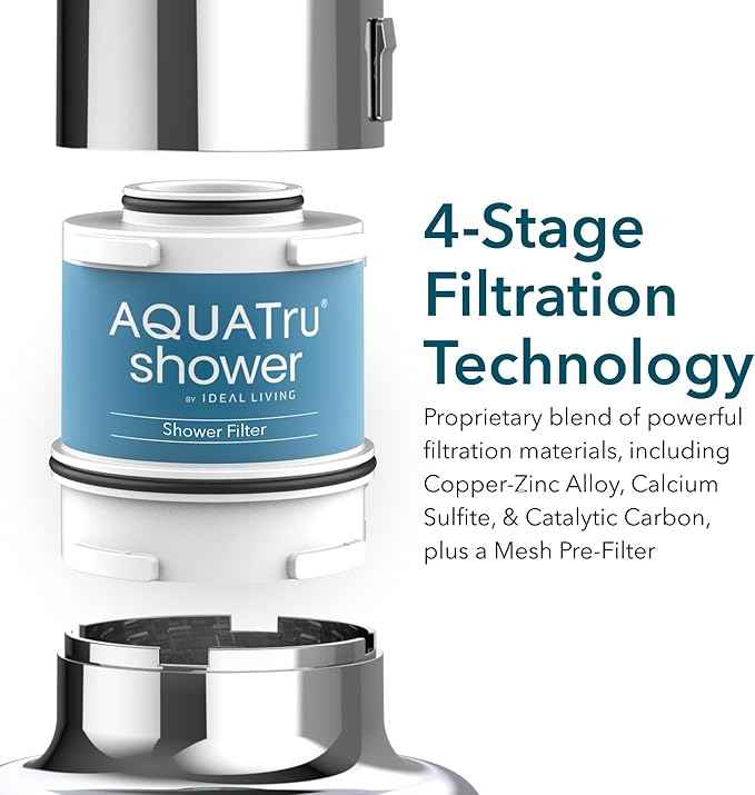 AquaTru Shower Filter High-Output Replacement Cartridge | Triple-Stage Filter Helps Reduce Chlorine, Chloramine, and Other Harmful Contaminants for Soft and Healthy Skin and Hair