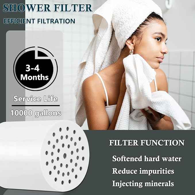 4-Pack Replacement Shower Filter Cartridge Compatible with Aqua bliss SF100 / SF220 Shower Head,Water Softener Filter for Hard Water Reduce Chlorine and Harmful Substances
