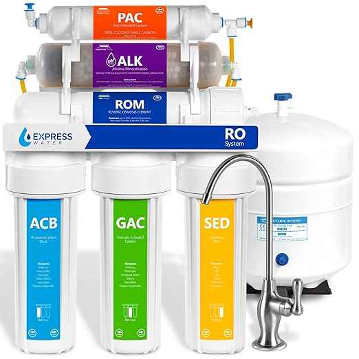 Express Water Reverse Osmosis Water Filter System, 99.99% Lead, Chlorine & APEC Water Systems ROES-50 Essence Series Top Tier 5-Stage WQA Certified