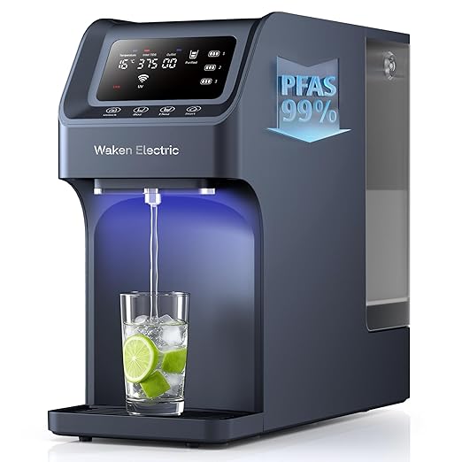 Waken Electric Reverse Osmosis Water Filter Countertop, UV Water Filtration System, 8-Stage RO Filtration Real Time TDS Display, BPA Free, PFAS, Lead & TDS Reduction (Sapphire Blue)