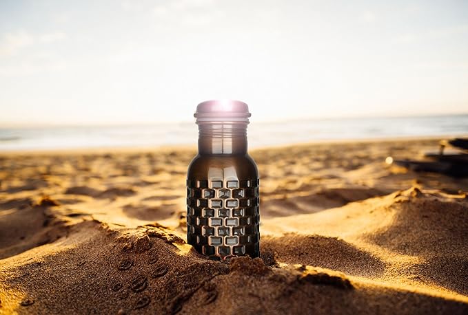 Black Bricks Design Pure Copper Water Bottle for Drinking Travel Water Bottle for Gym, Office, Hiking, Outdoor – Ayurvedic Bottle Joint Less Leak Proof