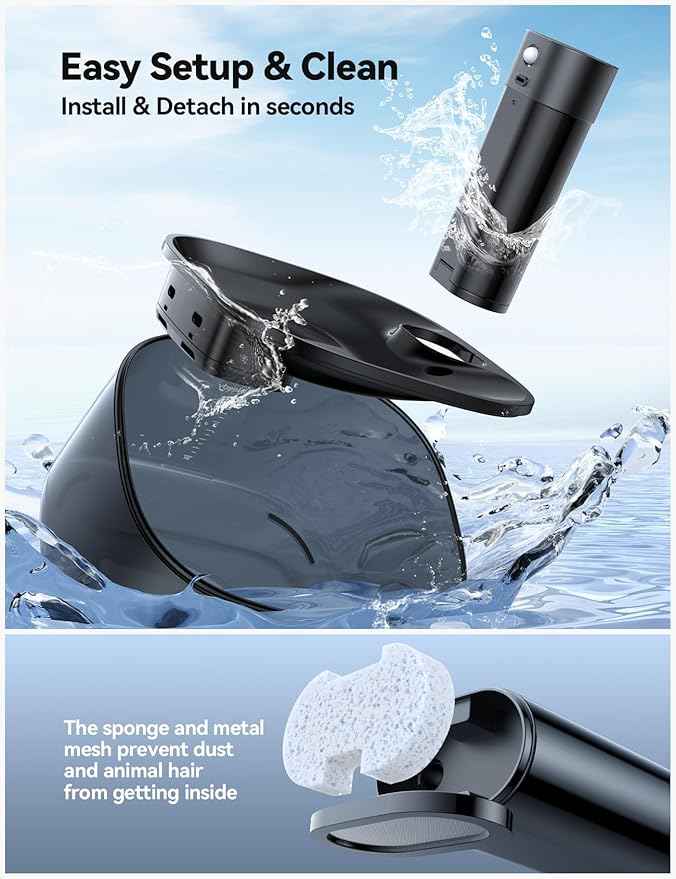 Wireless Cat Water Fountain: [Pumpless] & [Detachable Battery] FEELNEEDY 4L Battery Operated Pet Water Fountain for Cats and Dogs Indoor, Motion Sensor Cat Drinking Fountain with 6 Pack Filters