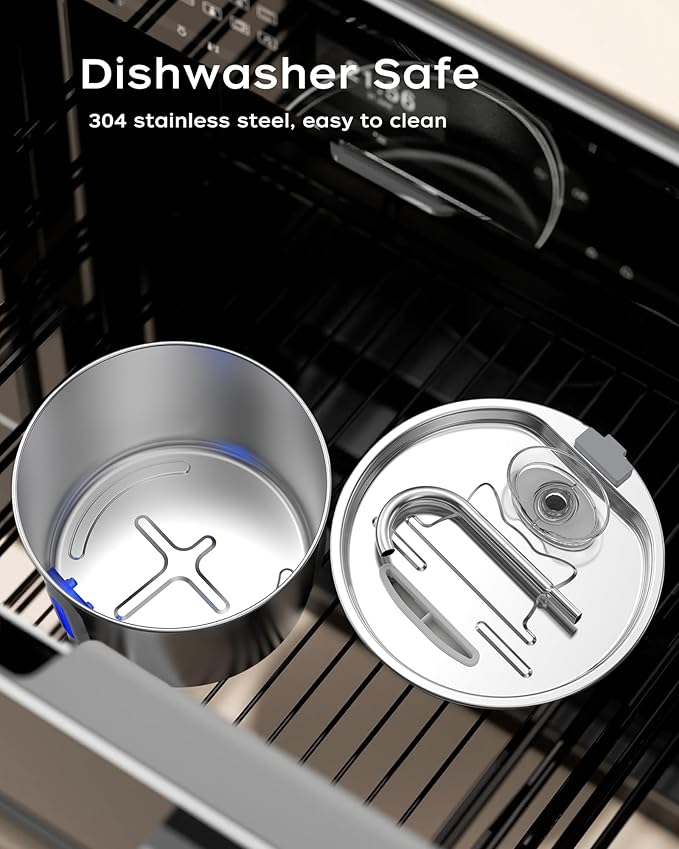 Cat Water Fountain,74oz/2.2L Cat Fountain Stainless Steel for Drinking Indoor,Ultra Quiet Pet Water Dispenser for Cat& Small Animals