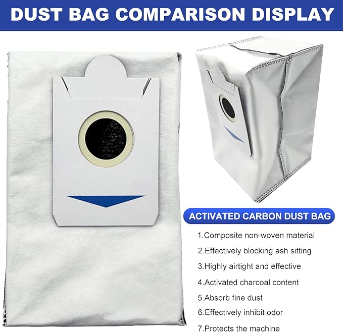 Replacement Accessories Parts Compatible with ECOVACS DEEBOT T30S/ T30s AI/ T30 Care Robot Vacuum Cleaner.（2 Main Brush,6 Side Brushes,6 Hepa Filters,8 Mop Pads,6 dust Bags） - AquaVibe