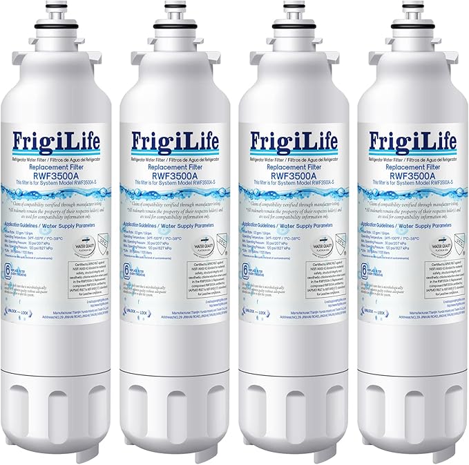 ADQ73613401 Refrigerator Water Filter, Replacement for LG LT800P, ADQ73613402, ADQ73613408, ADQ75795104, Kenmore 9490, 46-9490, LSXS26326S, LMXC23746S, LMXC23746D (Pack of 4) - AquaVibe