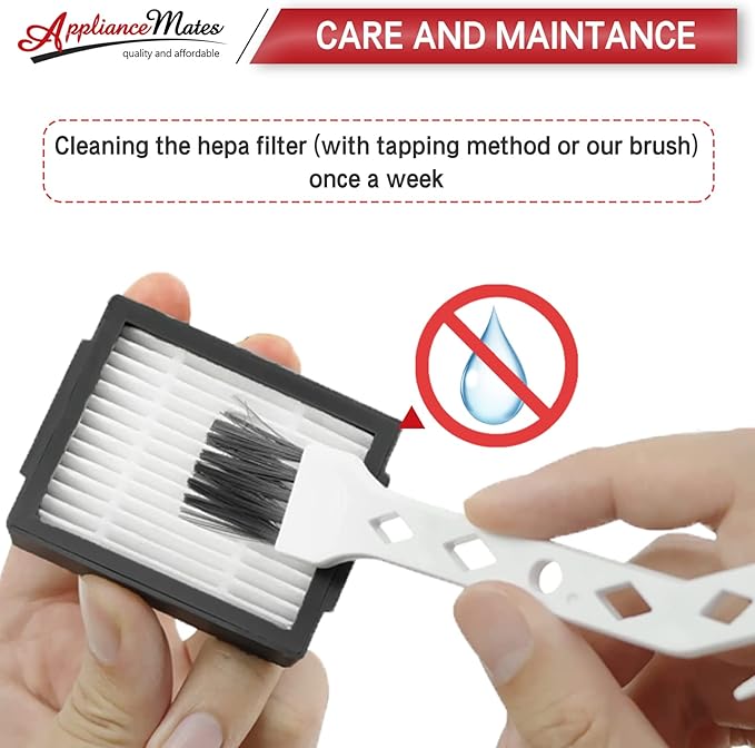 Filters Replacement for iRobot Roomba E I & J Series i7 i7+/plus i3 i3+ i4 i4+ i5 i5+ i6 i6+ i8 i8+ E5 E6 E7 Vacuum Cleaner Parts, 6 Pack High Efficiency Filters + 1 Cleaning Brush - AquaVibe