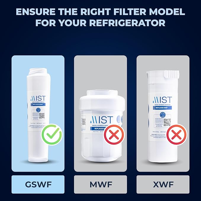 Mist GSWF Water Filter Replacement Compatible with GE Models: GSWFDS, 100749-C, 100810/A, 238C2334P001, Kenmore 46-9914, 1 Pack - Mist