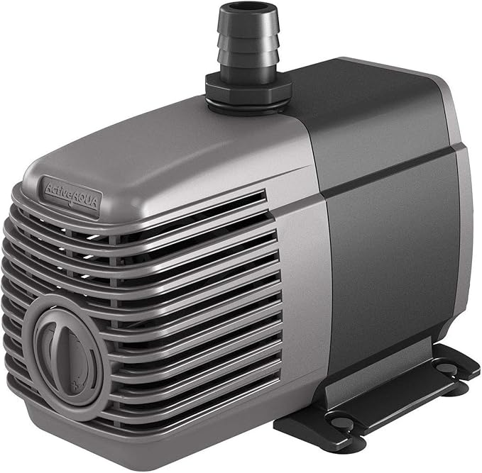 Hydrofarm AAPW550 33-Watt 550 GPH Indoor/Outdoor Hydroponic Aquarium Pond 6ft Power Cord for 55 Gallon Reservoirs Submersible Water Pump, 550-GPH, 8.4 x 3.4 x 6.4 inches, Black