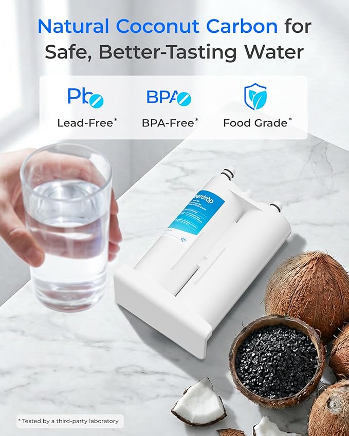 Waterdrop Replacement for EWF01®, FC-300, FC300, EFF-6018A, 241988703 Refrigerator Water Filter, 2 Filters
