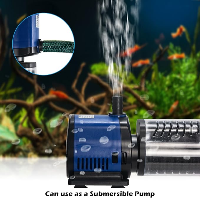 TARARIUM Aquarium Filter Powerful 260GPH for 35-75 Gallon Fish Tank Small Pond Fountain, Wave-Maker Submersible Water Pump Turtle Tank Filter for Saltwater & Freshwater System - AquaVibe