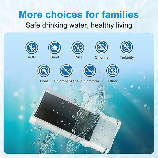 Vortopt Faucet Water Filter,360° Rotary Kitchen Faucet Filter with Carbon Block Filter,350 Gallon NSF Certified Agua Purifier,can Reduce 99% Chlorine,Improve Taste, Drinking Water Filter,T10-Purple.