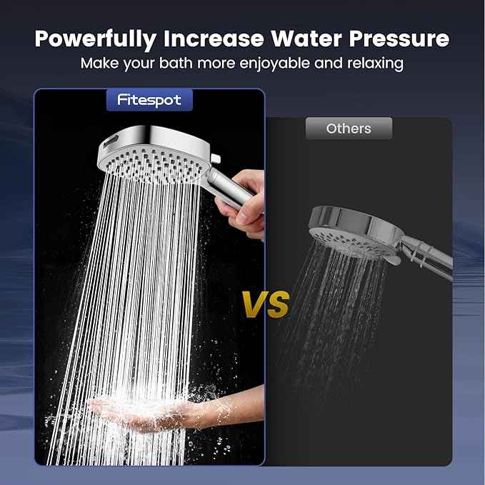 Filtered Shower Head with Handheld, High Pressure 7 Spray Showerhead with Filters, Detachable Shower Heads, Water Softener Filters for Hard Water - Remove Chlorine (Chorme)