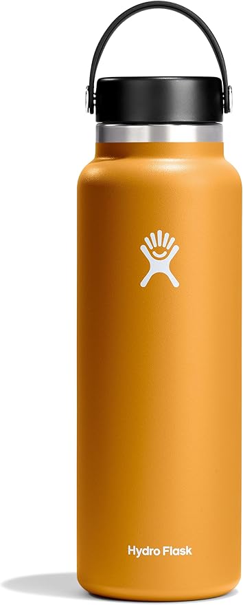 Hydro Flask Water Bottle - Insulated Stainless Steel - Wide Mouth Flex Lid, Non Spill, Leakproof and Refillable in 40 Oz