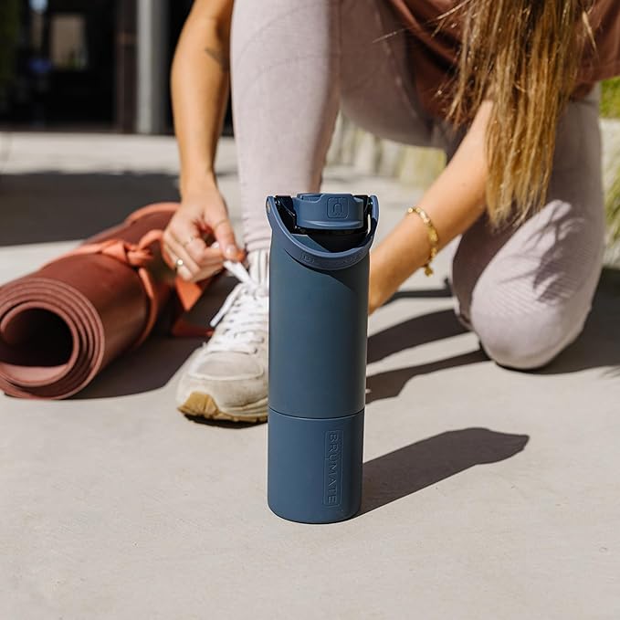 BrüMate Rise 35oz Water Bottle With 100% Leakproof Covered Silicone Straw | Insulated Stainless Steel Water Bottle With Removable Straw | Fast Flow | Soft Sip Silicone Spout | BPA-Free (Sage)