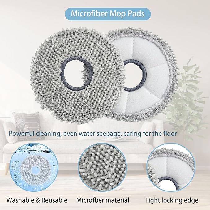 24 Pack Replacement Parts for ECOVACS Deebot T20 Omni / T20 Max / T20 Pro Robot Vacuum，Includes Main brushes, HEPA filter, Mop pad, Dust bag and Side brushes - AquaVibe