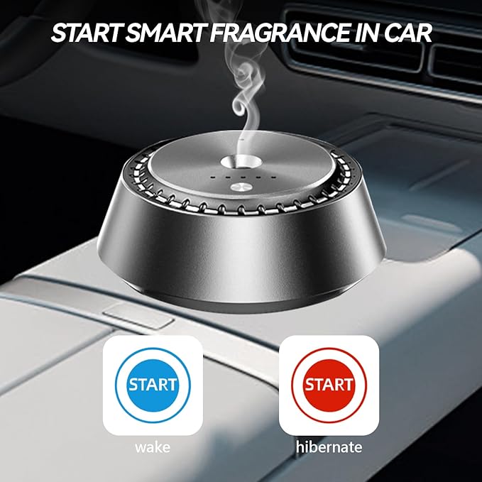 Wireless Car Aromatherapy Diffuser – Ultrasonic Nano Mist, 3-Speed Control, Rechargeable Humidifier & Air Freshener, Alloy PC Design (1, Machine + 1 Oil)