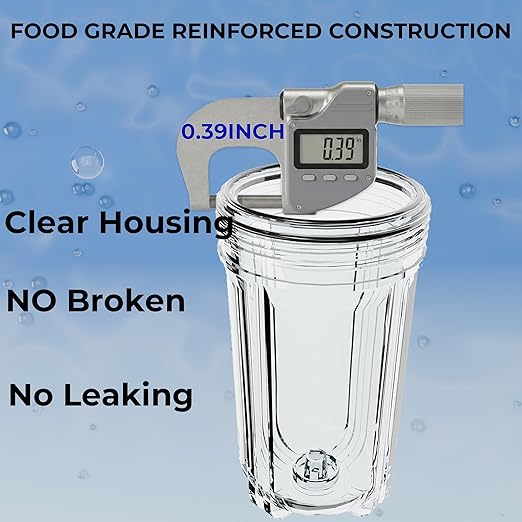 10" x 4.5" Whole House Water Filter Housing – 1" NPT Stainless Steel Ports, Heavy Duty Clear Filter Sump – Double O-Ring Leak-Proof with Pressure Release Valve – Fits All 10x4.5 Filters