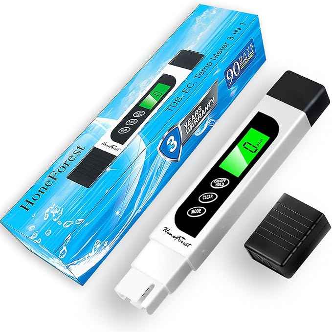 TDS Meter, Digital Water Tester - Accurate and Reliable, Measures TDS, EC & Temperature (°F/°C), 0-9990ppm, Water Test Meter for Drinking Water, RO/DI System, Aquariums, etc