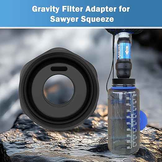 Filter Adapter for Sawyer Squeeze - Quick Connect & Leak-Proof, Lightweight, Compatible with Nalgene Wide Mouth Bottles for Easy Outdoor/Indoor Water Filtration