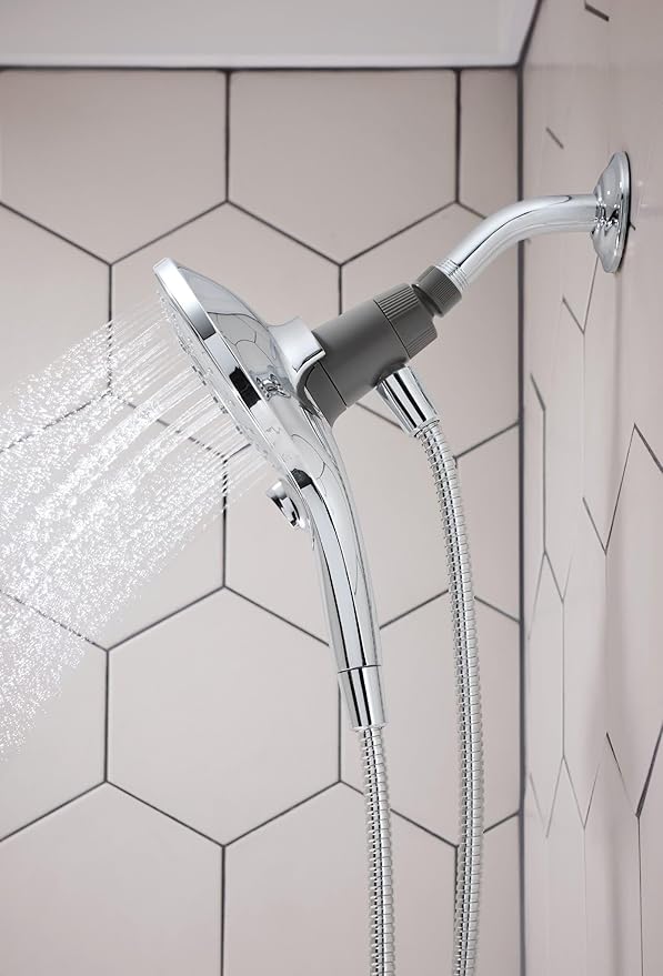 Moen Engage Chrome Magnetix Six-Function 5.5-Inch Wide Handheld Shower Head with Hose and Magnetic Docking System, 26112