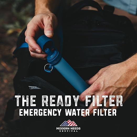 Ready Filter Personal Water Filter Straw | Backpacking Water Filter for Hiking & Camping | Portable Water Purifier Camping | Emergency Survival Gear & Camping Survival Kit | 5 Pack