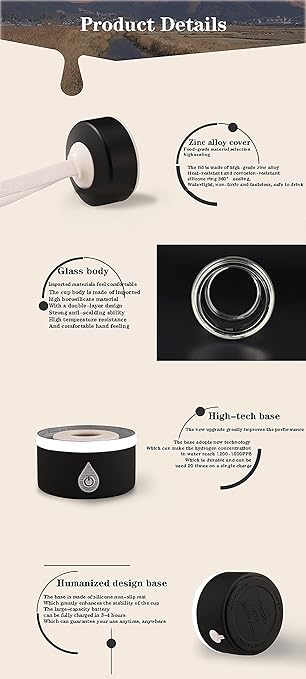 Hydrogen Rich Health Cup, 3 Minutes Electrolyzed USB Charging Portable Hydrogen Water Generator, Help Improve Sleep Quality, for Health Preserving
