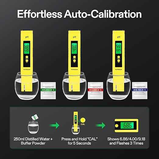 VIVOSUN Digital pH Meter, 0.01pH High Accuracy Pen Type pH Tester for Hydroponics, Household Drinking, Pool and Aquarium, Yellow, UL Certified