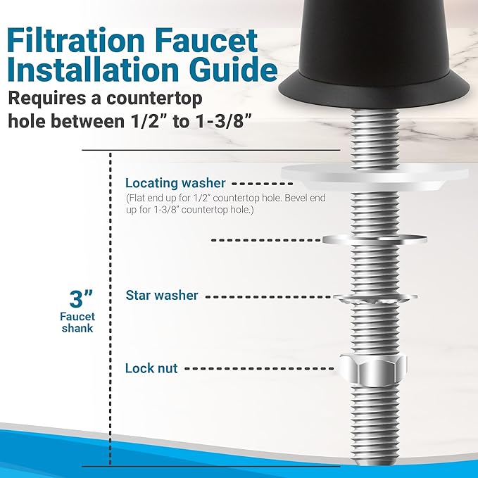 Metpure Non-airgap Brass RO Faucet Reverse Osmosis Drinking Water Filtration System Water Dispenser Spout. Contemporary Style. Include Wrench and Faucet Adapters. Matte Black