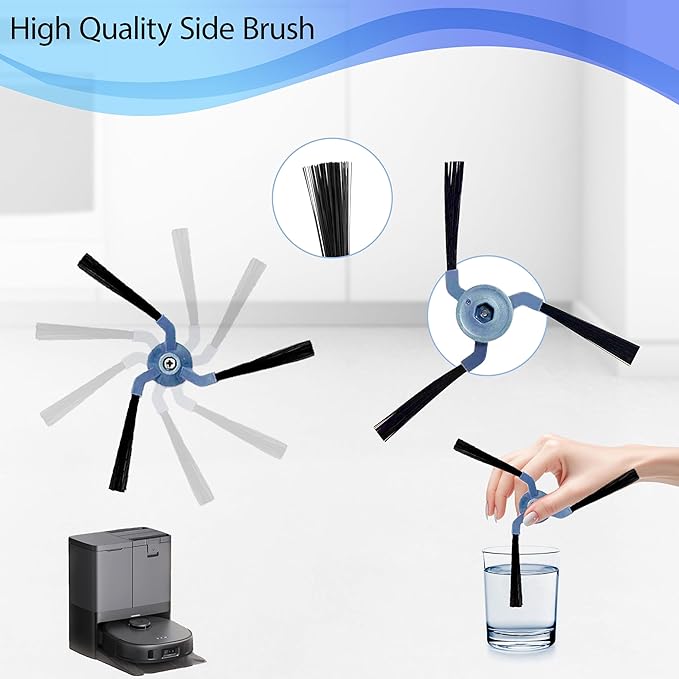 24 Pack Replacement Parts Accessories Compatible for Eufy X10 Pro Omni Vacuum Cleaner, 2 Main Brush 4 Vacuum Filters 4 Side Brushes 6 Mops 6 Vacuum Bags, X10 Pro Omni Accessories Kit - AquaVibe