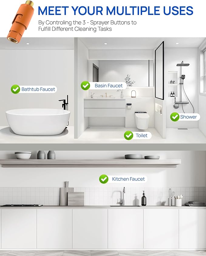 Under Sink In line Water Filter - Sediment Water Filter, Reusable Impurity Filter Attachment, 9/16" Female x 9/16" Male Thread Connector Size for Bathroom Kitchen RV Faucet Supply Lines (1 Pair)