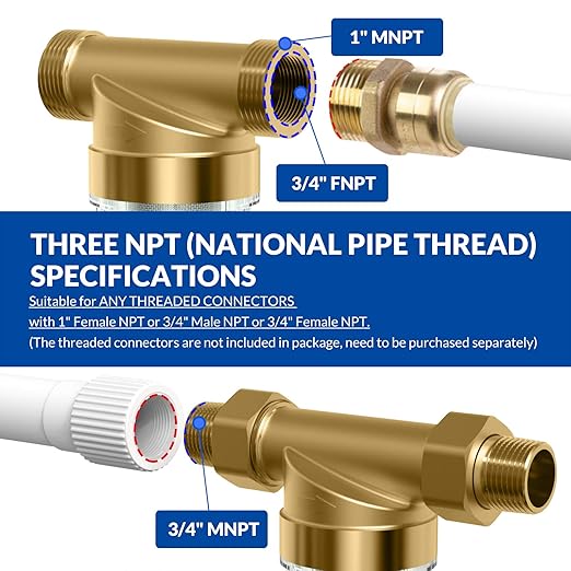 SimPure DC5S 40 Micron Spin Down Sediment Filter, Reusable Whole House Sediment Water Filter Softener with Siliphos Helps Prevent Scale and Corrosion, 1" MNPT + 3/4" FNPT + 3/4"MNPT, BPA Free
