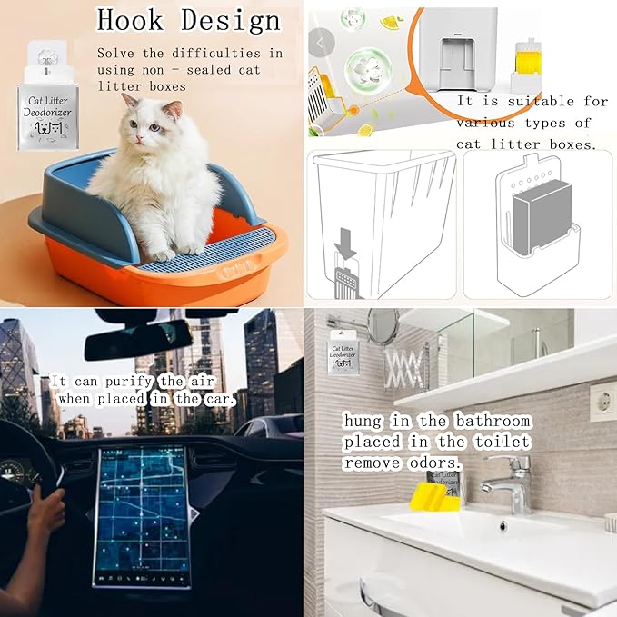Pet Odor Eliminator for Litter Box litter deodorizer Home Cat Litter Deodorizer Compatible with Most Automatic Litter Boxes Safe litter box odor eliminator Enzyme Formula for Cats & Dog
