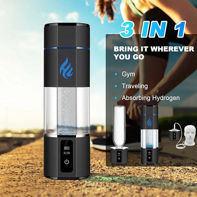 New 5000ppb Hydrogen Water Generator Bottle, SPE PEM Water Hydrogenator, Portable Ion Hydrogen Generator, Rechargeable, Used for Home Travel Office
