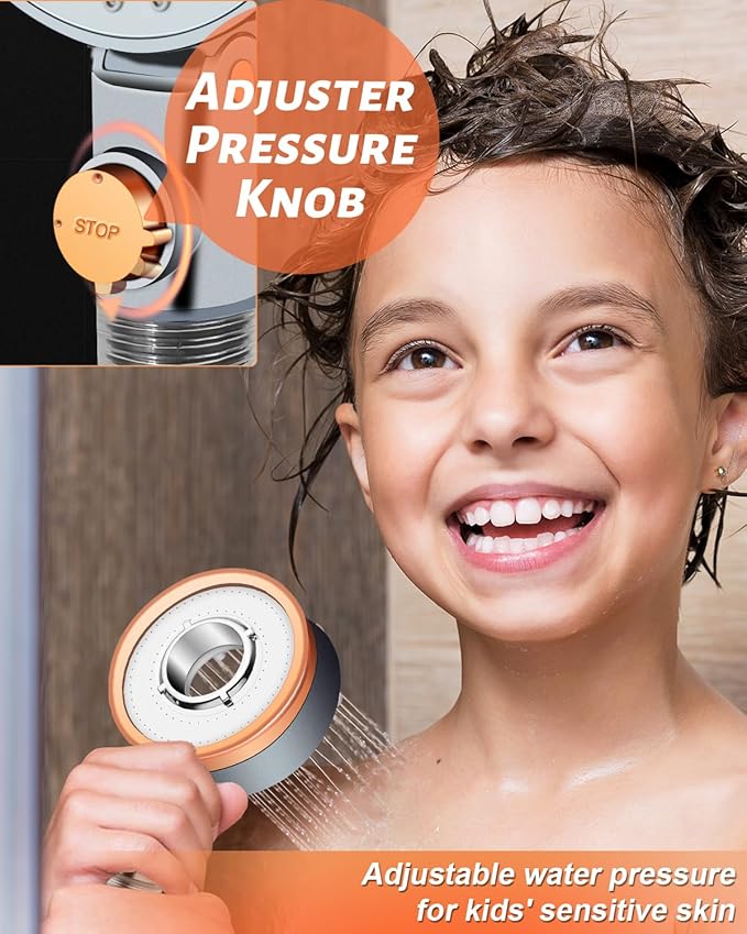 Luxsego Filtered Shower Head with Handheld Spray for Skin and Hair Care, High Pressure Shower Heads with Filters for Hard Water, Hydro Jet Showerhead Set Includes Hose, Bracket and Mineral Beads