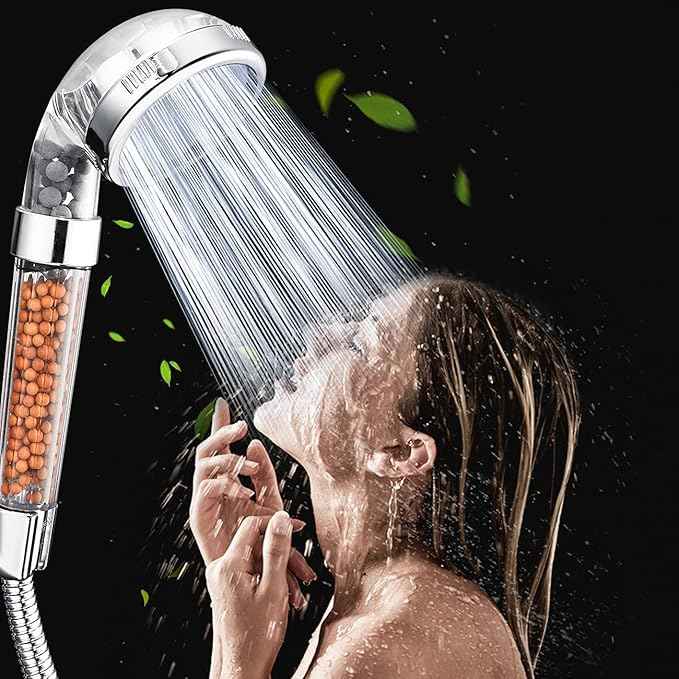 NOSAME Shower Head, Filter Filtration High Pressure Water Saving 3 Mode Function Spray Handheld Showerheads for Dry Skin & Hair