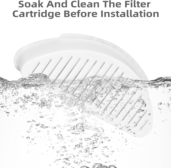 6 Pack Cat Water fountain filter Compatible with 67oz/2L Cat Water Fountain (6 Filters+12 Sponges)