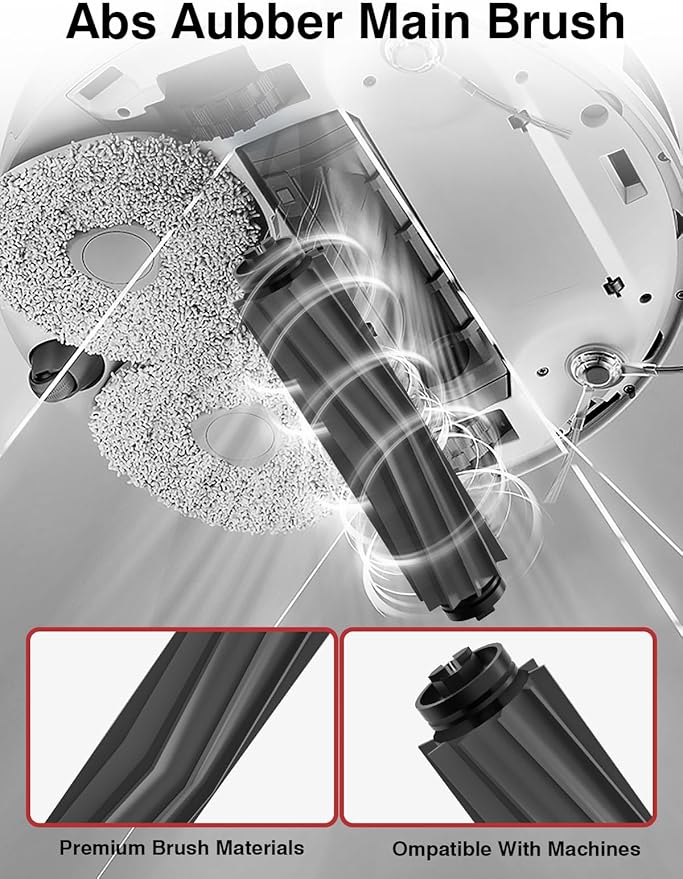 22 Pcs Accessories Kit for Dreame L10 Ultra/L10s Ultra/L10s Pro/L10s Pro Gen 2/L10 Prime/Xiaomi X10+/X20+ Vacuum Robot, 1 Main Brush, 4 Filters, 6 SideBrushes, 4Dust Bags, 6Mop Pads, 1Cleaning Brush - AquaVibe
