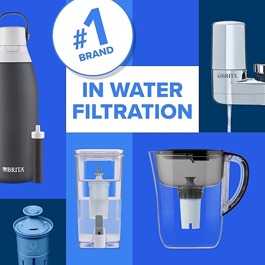 Brita Faucet Mount Water Filter System, Chrome, No-Wait Filtration, Easy Install, Multi-Use Tap Water Filter for Kitchens, Bathrooms & Small Spaces