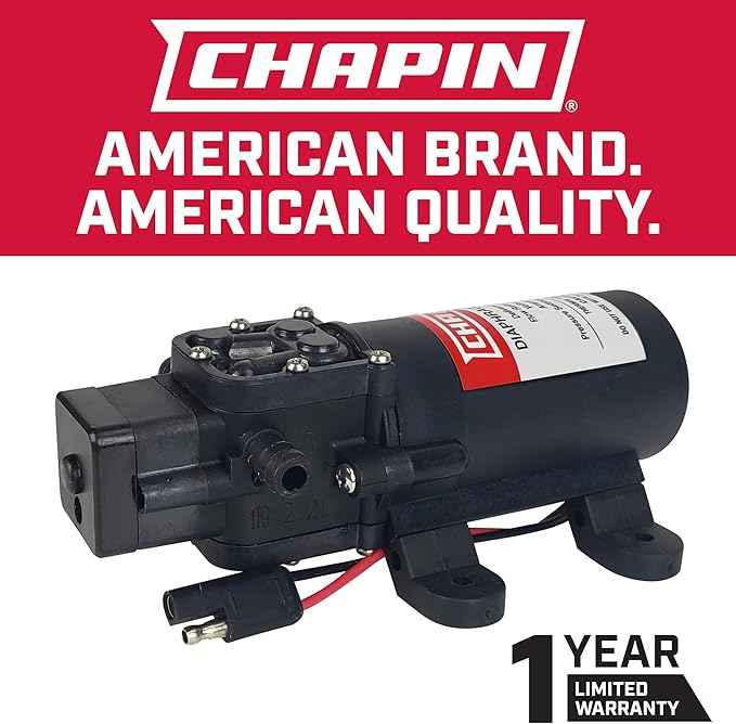 Chapin International 6-9206 12V 1.0 GPM Standard Diaphragm Pump, Black