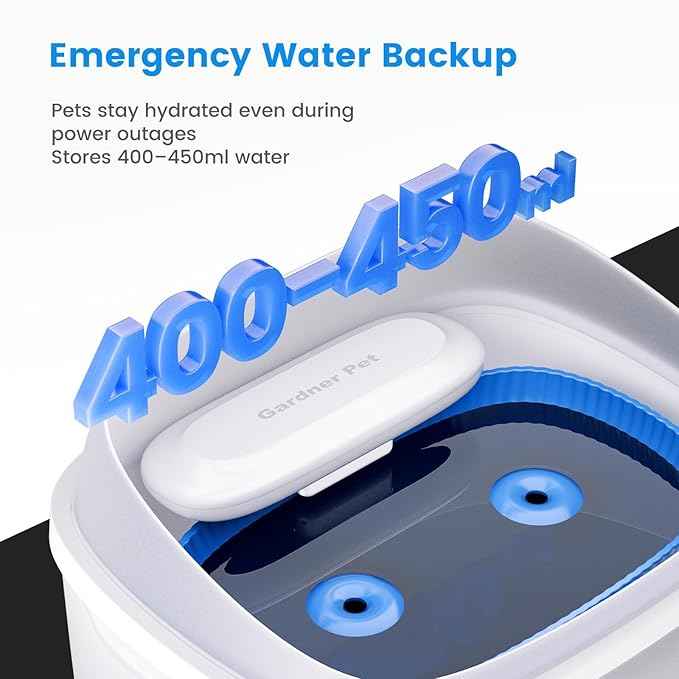 Gardner Pet Dog Water Fountain for Large Dogs, 8L/2.1Gal Large Capacity Automatic Dog Water Bowl Dispenser with Vortex Circulation, UV&Maifan Stone Filter, Quiet Dog Water Bowl(Without Adapter)