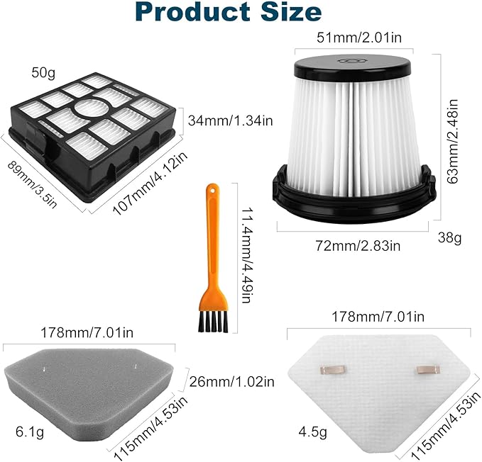 Replacement HEPA Filter for Shark BU3523 BU3521 BU3120 Cordless Stick Vacuum,Washable&Reusable Pre-Motor,Foam,and Auto-Empty System Filters-Compatible,Clean&Empty Cordless Vacuum Cleaner (4 Pack) - AquaVibe