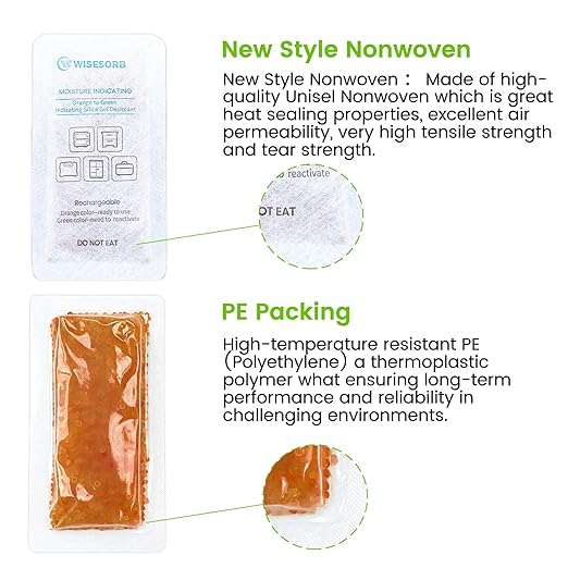 4Pcs 40 Gram Rechargeable Desiccant Packs, Indicating Silica Gel, Gun Safe Dehumidifier, New Style Desiccant Moisture Absorbing Bag