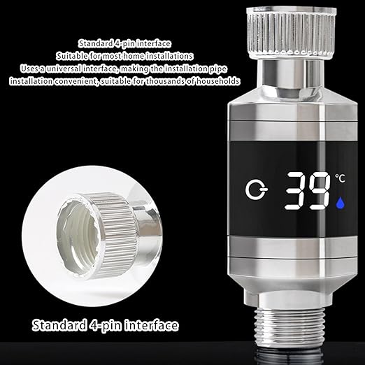 Digital Bathroom Thermometer for Hot Tubs and Shower Faucets – LED Display Water Temperature Tester with Smart Safety Alerts for Baby Bathing and Shower Safety,1pc