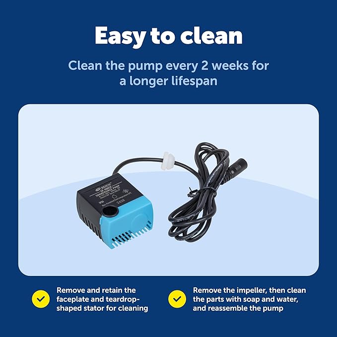 PetSafe Drinkwell Replacement Pump - Reliable OEM Replacement - Drinkwell Pump Accessory - Includes Power Adaptor - Silent Operation for a Calm Pet Environment - Easy to Clean