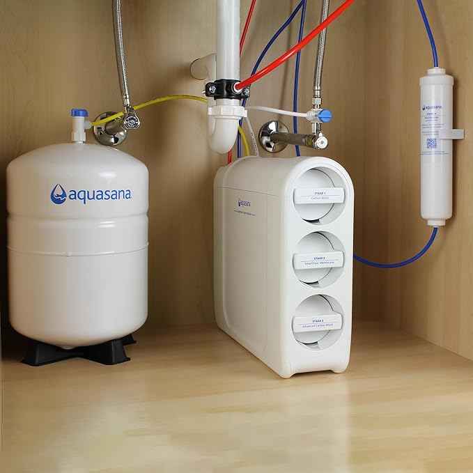 Aquasana SmartFlow™ Reverse Osmosis Water Filter System - High-Efficiency Under Sink RO Removes up to 99.99% of 90 Contaminants, Including Fluoride, Arsenic, Chlorine, and Lead - No Faucet
